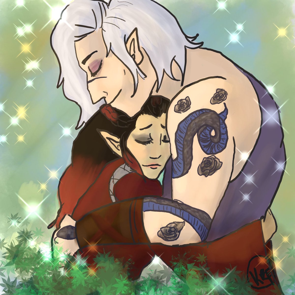 Novaa240's tweet image. Norrora and Lonan - a fun couple to draw #dnd #dungeonmaster