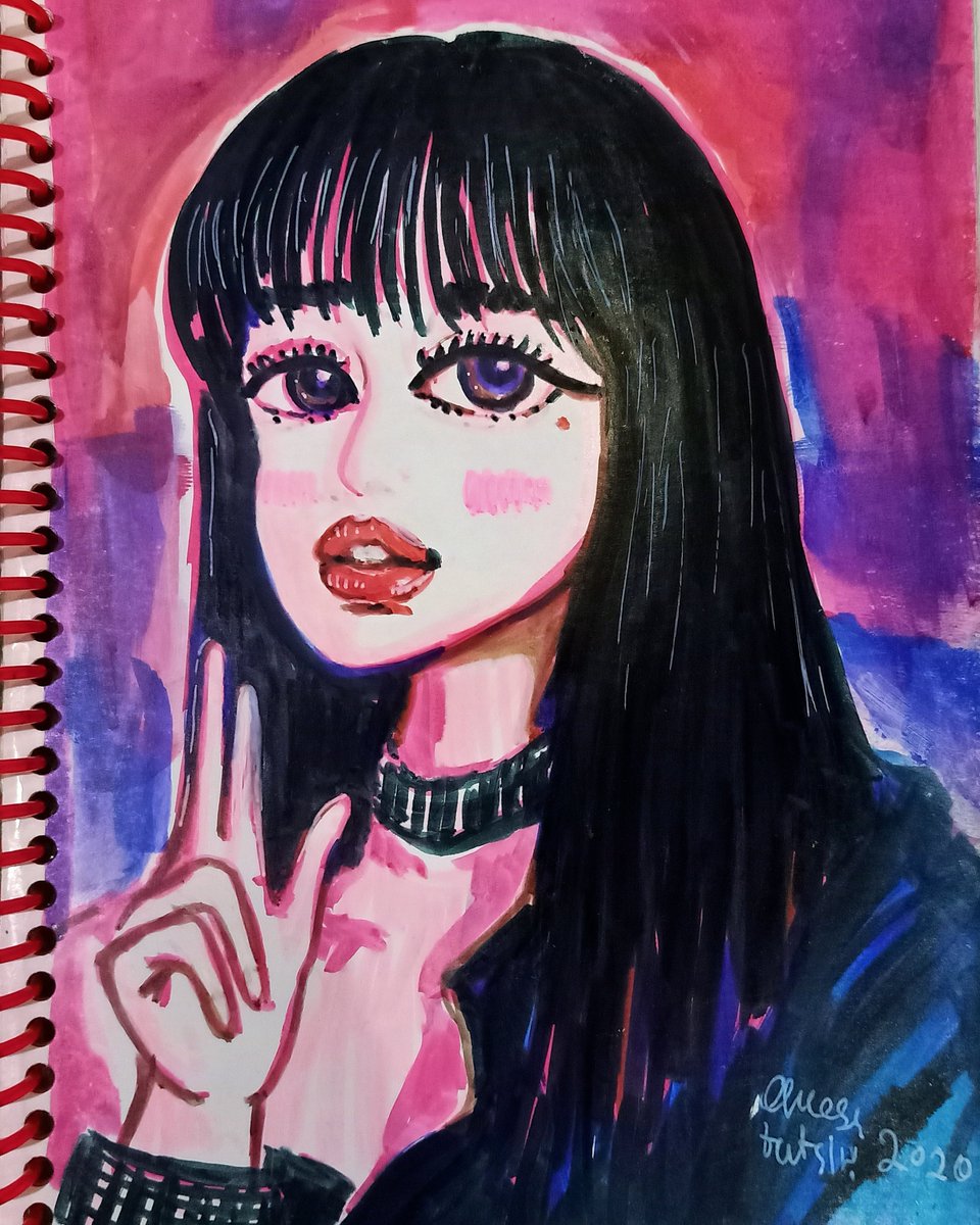 tutsiri's tweet photo. ใช่เธอหรือป่าวว #blackpinkfanart #blackpink #portrait #makerdrawing #markerpen https://t.co/rsV4sJ9l1E