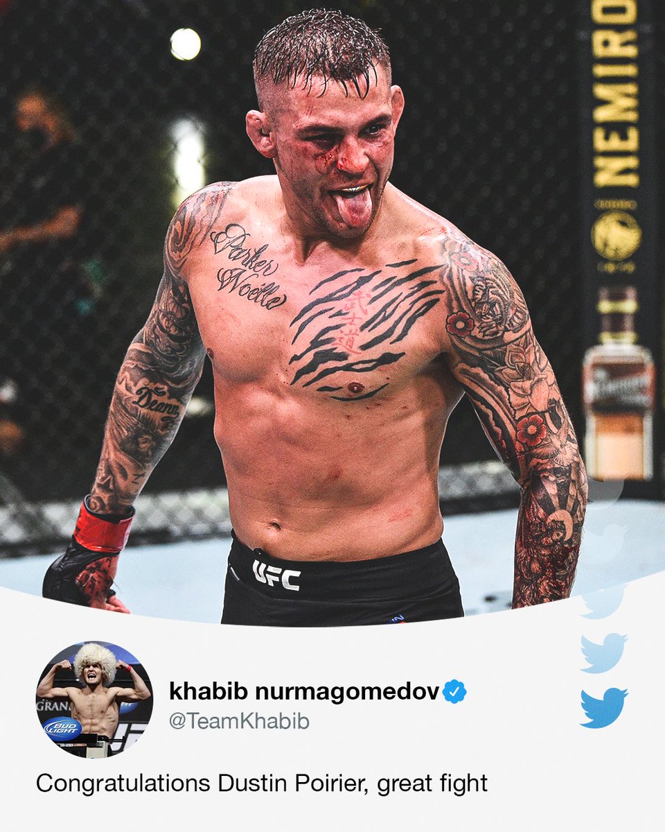 espnmma's tweet photo. Both lightweight champs showed respect to The Diamond after #UFCVegas4 💎

(via @TeamKhabib, @Justin_Gaethje) https://t.co/6FHr7zSr1z