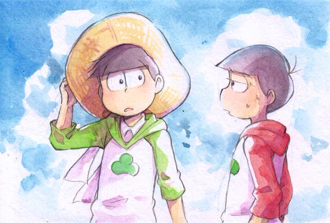 「その帽子、母さんのじゃねえの?」
「あ?そうだけど?」

こういうのが大好き(この絵は去年描いたやつ)。 