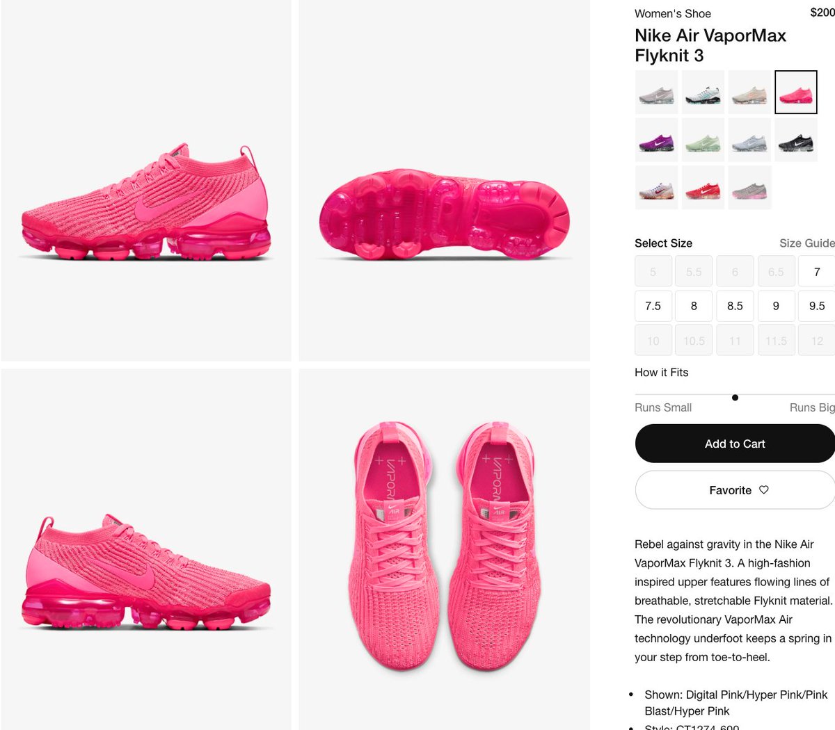 nike air vapormax flyknit 3 digital pink