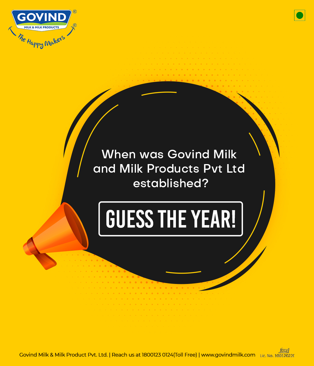 Govind Milk in a few years has emerged as a renowned and quality conscious brand for milk and milk products not only in the state of Maharashtra but also in other adjoining states as well. Put in your guesses in the comments below - let’s see who gets it right!
.
#Govind