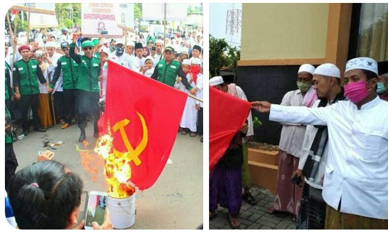 Bendera PKI bebas di bakar, gak ada alamatnya.
Tidak di lindungi aturan dn UU Negara, biarin sj, toh bisa jd mrk sendiri yg bikin.
PKI tdk ada, sdh bubar sesuai Tap MPRS XXV/1966
Thn 1966
Sdg Bendera PDIP ada dlm aturan dn UU Negara, sbg Bendera Parpol yg sah