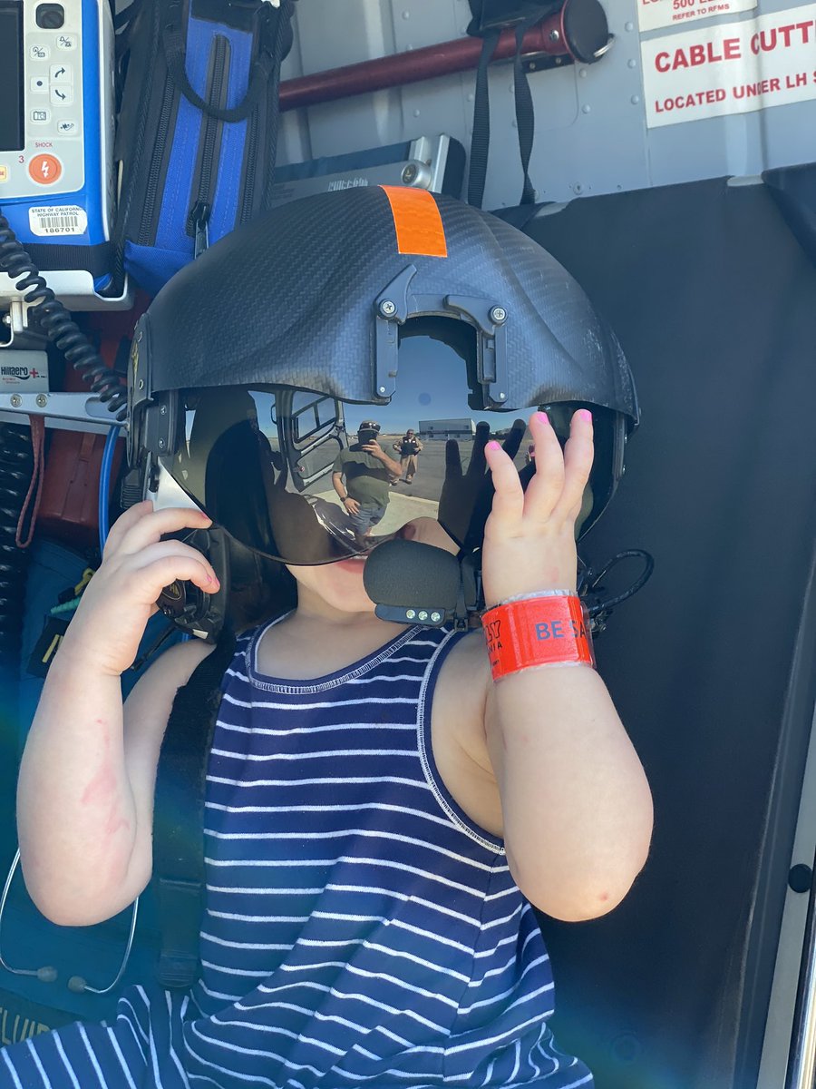 connalonner's tweet photo. Not sure if she’s a future pilot or flight nurse...either way she would rather sit in the helicopter than feed the goats.
#futureavgeek https://t.co/0HSm8i30HK