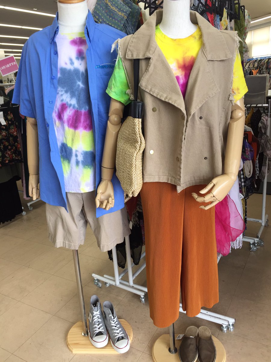 西海岸 行橋店 בטוויטר この夏人気のタイダイ柄コーデ レディース Usaメンズtシャツ S Size 980 Tax 新品 Uniqlo プリーツパンツ 580 Tax Cozyデニム地ベスト 10 Tax ベルト 1080 Tax 古着屋西海岸行橋店 タイダイ柄 Usatシャツ 古着女子