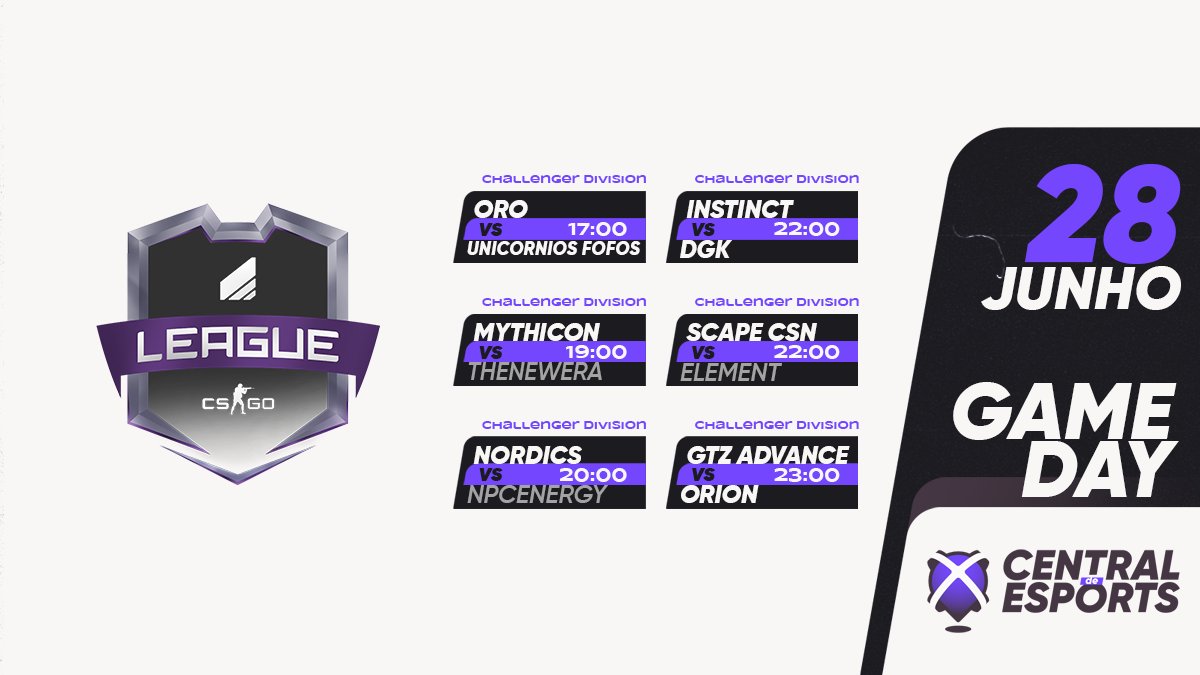 CentralDEsports's tweet photo. HOJE na 🏆 @ESN_GG:

17h00
🇵🇹 @OROESPORTS vs #UnicorniosFofos 🇵🇹

19h00
🇵🇹 @Mythiconesports

20h00
🇵🇹 @nordics_esports

22h00
🇵🇹 @InstinctProEsp vs @EsportsDgk 🇵🇹
🇵🇹 @ScapeEsports.CSN

23h00
🇵🇹 @GTZBulls.Advance vs @orionesportspt 🇵🇹

#CDEgameday https://t.co/bTMQo09kAw
