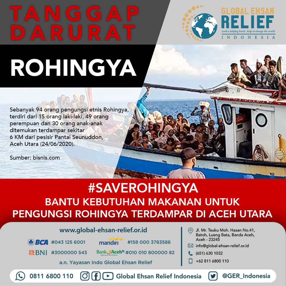 GER_Indonesia's tweet image. Jadilah bagian dari donasi ini, berapapun kemampuan Anda, dalam bentuk dana maupun makanan jadi sangat berarti. Bersama kita bantu ringankan beban mereka!

#Emres #GlobalEhsanRelief #Rohingya #Pengungsi #RohingyaRefugees #Aceh #AcehUtara #care #charity #humanity