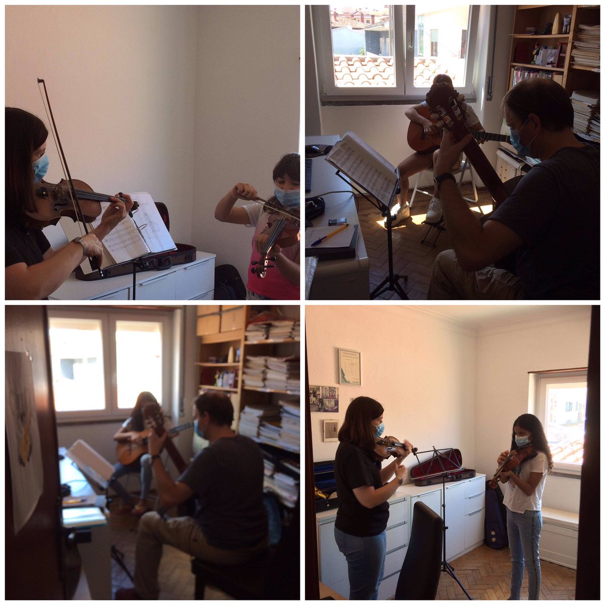 lauravandewoord's tweet photo. Yesterday we had wonderful trial lessons! 
Ontem tivemos maravilhosas aulas experimentais!

#corcovamusica #triallessons #aulasexperimentais #violin #guitar #violino #guitarra #viola #summer #estoril #clean #safe #usamáscara https://t.co/XuPqWgg9Ey