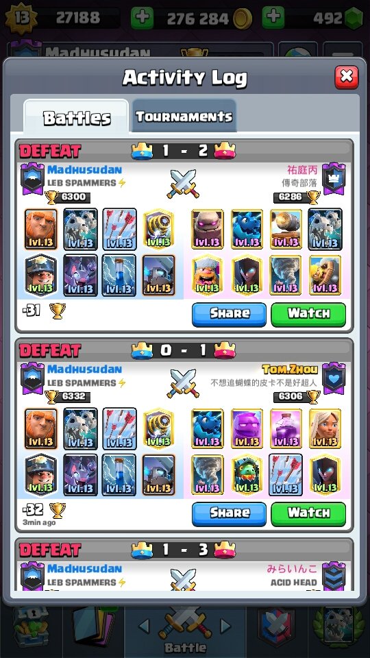 Clash Royale has highly skilled players!
