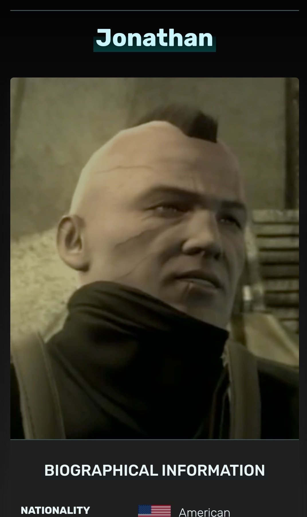 A M エドはmgs1のアンダーソン 2のスティルマン役に続いて Killer7 のガルシアン スミスでも有名な黒人声優のグレッグ イーグルスさんが4のエドで出たけど 韓国系アメリカ人のジョナサンが中国系アメリカ人声優のジェームズ シーさんが担当していた A M エドはmgs1のアンダーソン 2のスティルマン役に続いて Killer7 のガルシアン スミスでも有名な黒人声優のグレッグ イーグルスさんが4のエドで出たけど 韓国系アメリカ人のジョナサンが中国系アメリカ人声優のジェームズ シーさんが担当していた