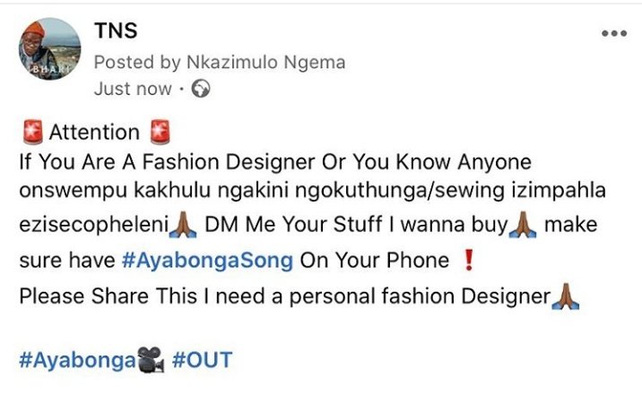 TNS_DBN's tweet photo. Retweets until I found that person who can be my personal designer. #ayabonga https://t.co/mXp2YM034Y