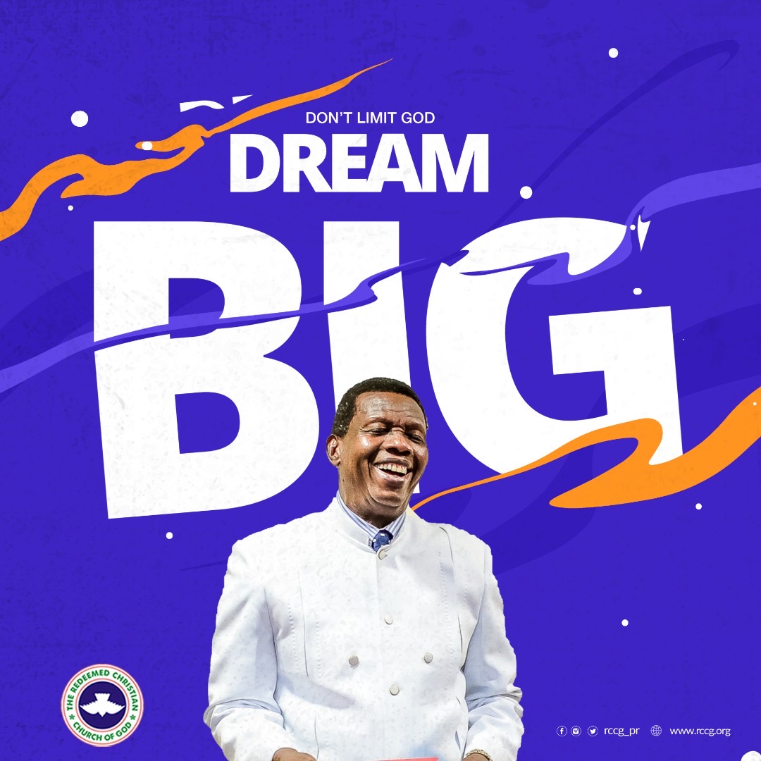 rccgitm's tweet photo. Donβt limit God, dream BIG.
@PastorEAAdeboye
@RCCG_PR
@rccghq
#RCCGSpecialSundayBroadcast
#LockdownToLeapingUp3
#RCCGTrafficSquad
#TeamNehemiah https://t.co/CsqFjVt9jR