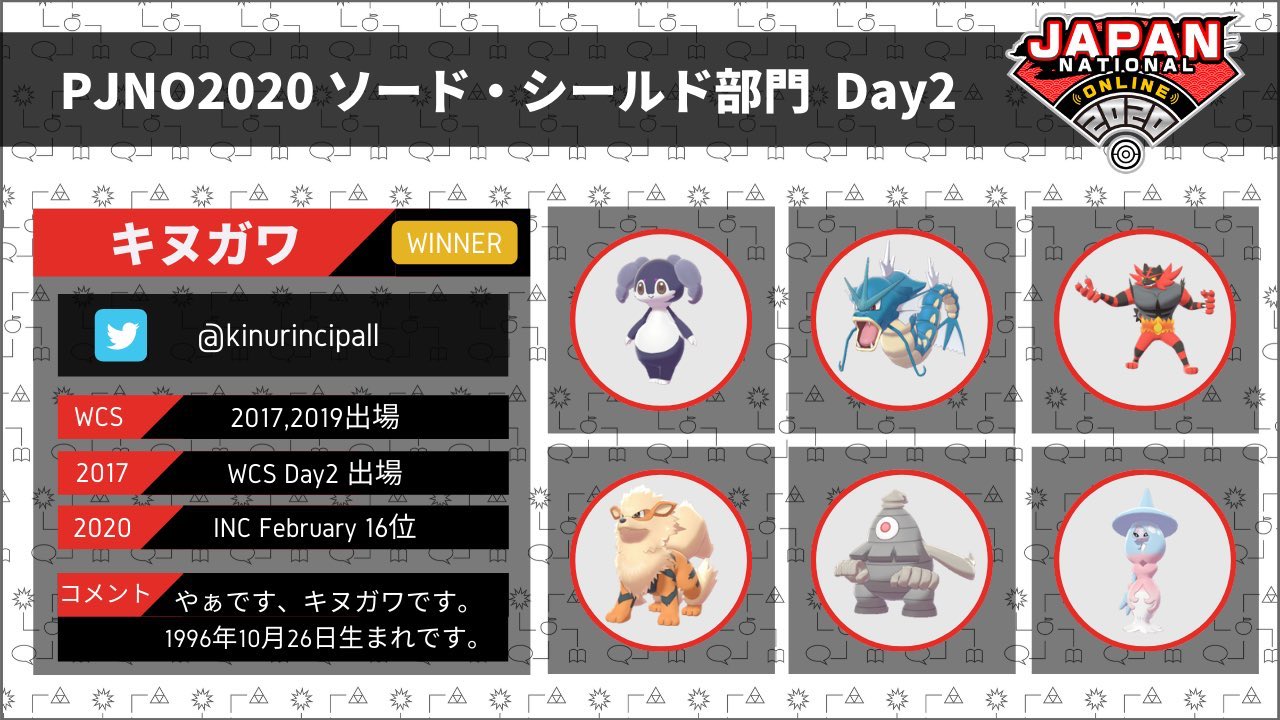 キヌガワ 全国大会 ポケモンジャパンナショナルオンライン Pjno 優勝しましたああああああ 日本一になりましたあああ 嬉しすぎる ランクマ1位に全国大会優勝と年は完全に時代が来てる この調子で