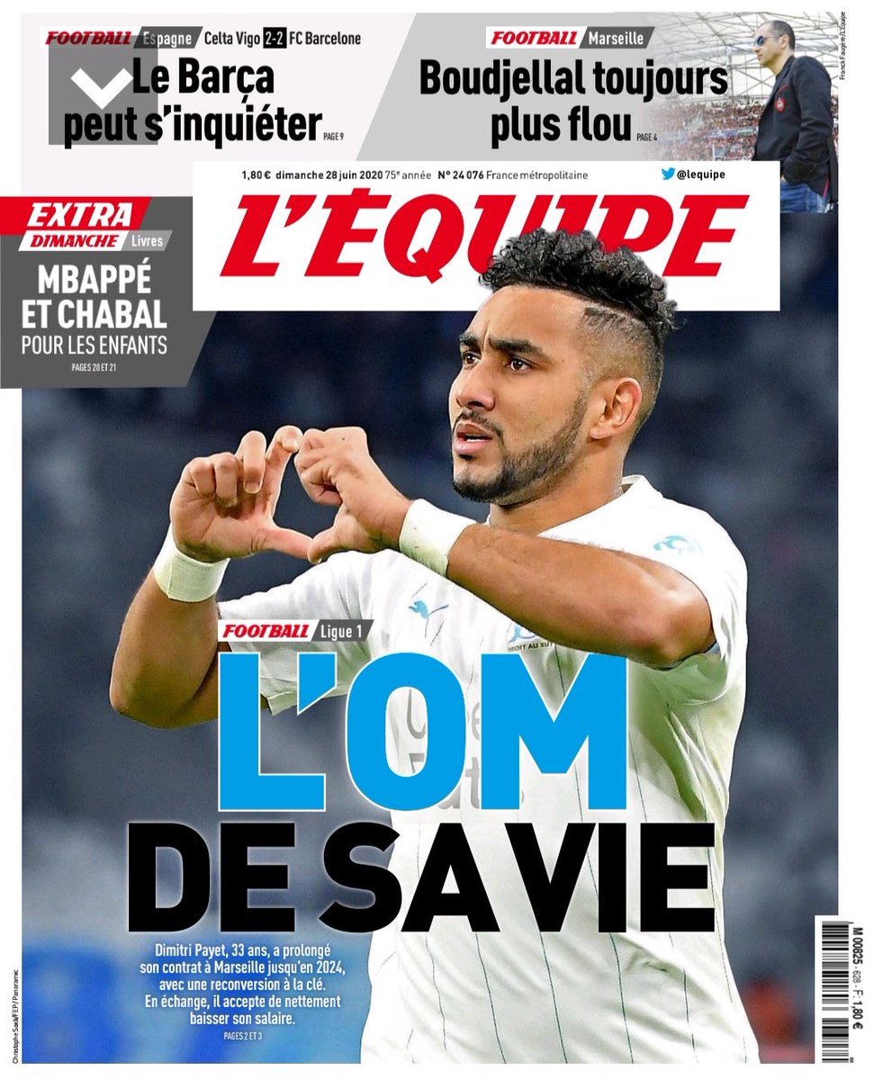 _BeFootball's tweet photo. "L'OM DE SA VIE" titre @lequipe aujourd'hui ! 🗞 https://t.co/RFj1Ksjkpn