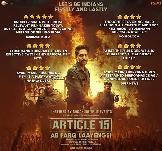 imkhansaab07's tweet photo. Anubhav Sinha is the most relevant filmmaker @anubhavsinha most stylish actor @ayushmannk thanks #articles15 teams and love you all
#1YearOfArticle15 https://t.co/jGoxaNnGDc