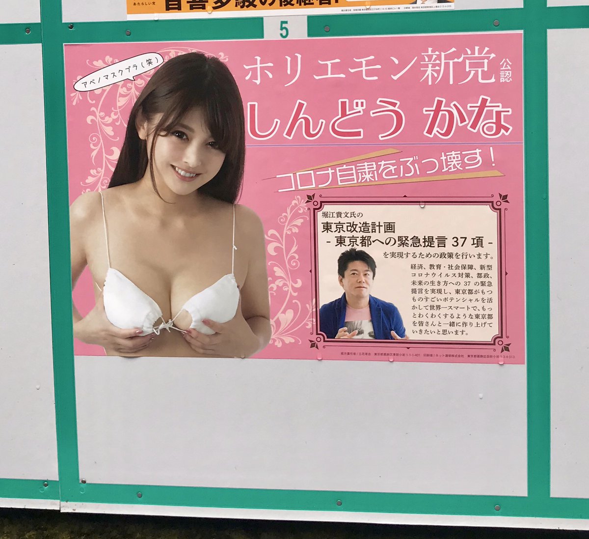 ホリエモン新党の選挙ポスター 女性を差別し続け性的に消費し続ける という宣言と私は受け取った Togetter