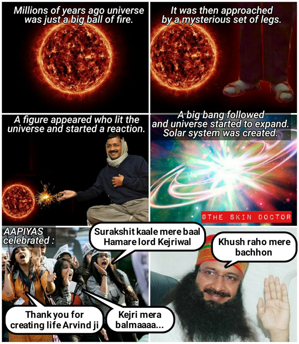 theskindoctor13's tweet photo. How universe was created according to AAPIYAS :

#BuiltByAAP #CreditChorKejriwal https://t.co/X9MQVxFoCz