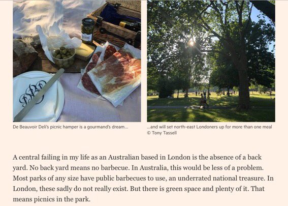 HackInHackney's tweet image. In which I review a picnic hamper from @DeBeauvoirDeli on a hot night in #Hackney Downs for a @FT Globetotter feature on gourmet picnics  with other colleagues - and confess to a failing as an Australian ft.com/content/3fc739…