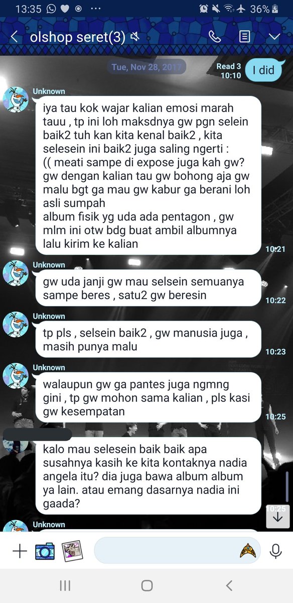 6. Jadi saat itu ad kek 7 album pentagon & barang² printilan lain yg lmyn banyak jg blm kepesen semua trnyata. cust ud ngomel² & kita ber 3 udh panik bgt, barang gaada 1 pun, uang nya jg udh gaada, udh abis dipake dia smua  #MadeliaRaniscam