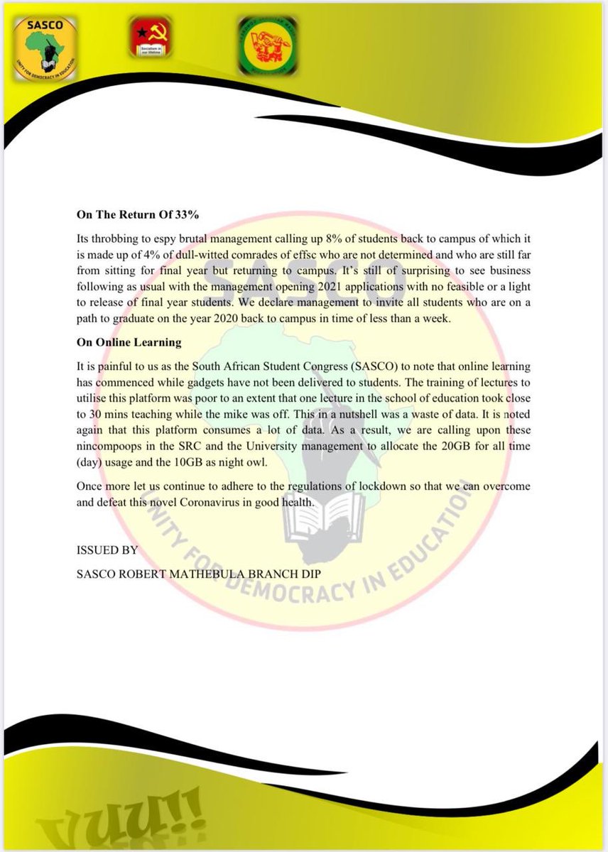 SASCO_UL's tweet photo. SASCO yabafundi https://t.co/TCMo7AApzo