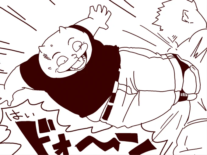 時々無性に飛び蹴りを食らわせたくなるラテンボを描きました(実際にはしませんしデブの運動オンチなので出来ません) https://t.co/tL4yBXqnSE