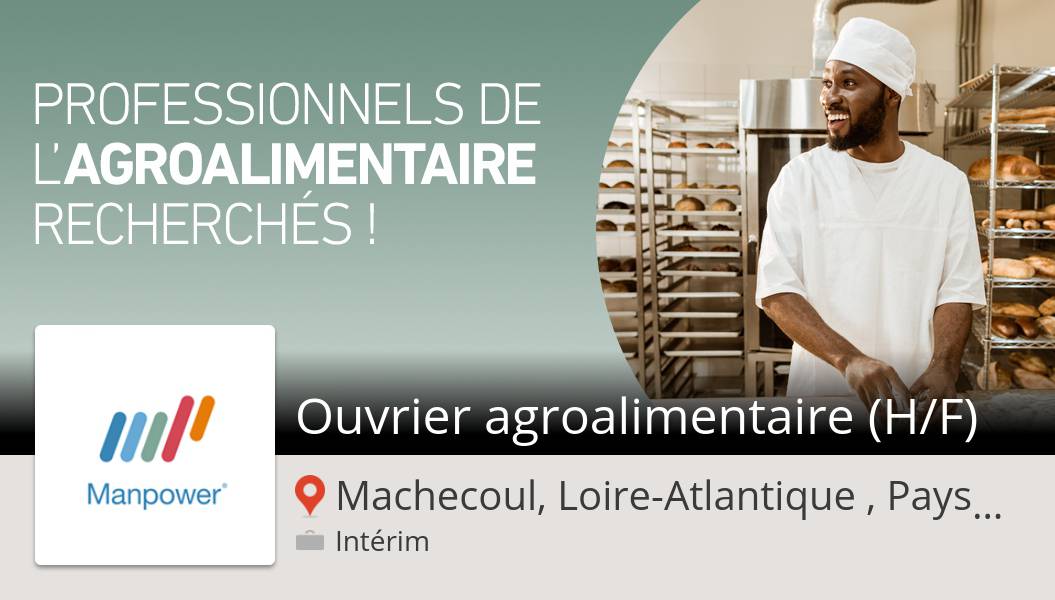 #ManpowerFrance recrute un(e) Ouvrier agroalimentaire (H/F), postulez dès maintenant ! (Machecoul, Loire-Atlantique , Pays de...) #job workfor.us/manpowerfrance…