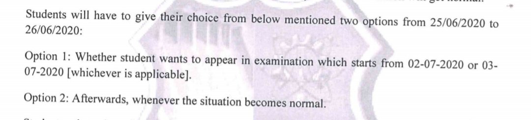 rathod_dadu's tweet photo. 2 Option Given Whether To Give Exam From 2 July Or Afterwards When Situation Get Normal . Definitely All Will Select 2nd July As Chances Of Normal Condition Is Not Possible for next 2-3 Months
54k Student Select Exam From 2nd July Not For Favour Of Exam
#MeritBasedPromotionGTU https://t.co/RWDdtcSiKx