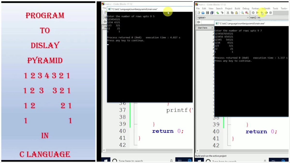 SpiceNDigital1's tweet image. Program to display number pattern-6 using nested for loop in C Language -spice_n_digital
FOLLOW Facebook Page: facebook.com/ComputerProgra…
YouTube channel: youtu.be/5LY-2QUZpjc
Instagram: instagram.com/spice_n_digita…
#clanguage #program #nestedforloop #loops #programminglanguage