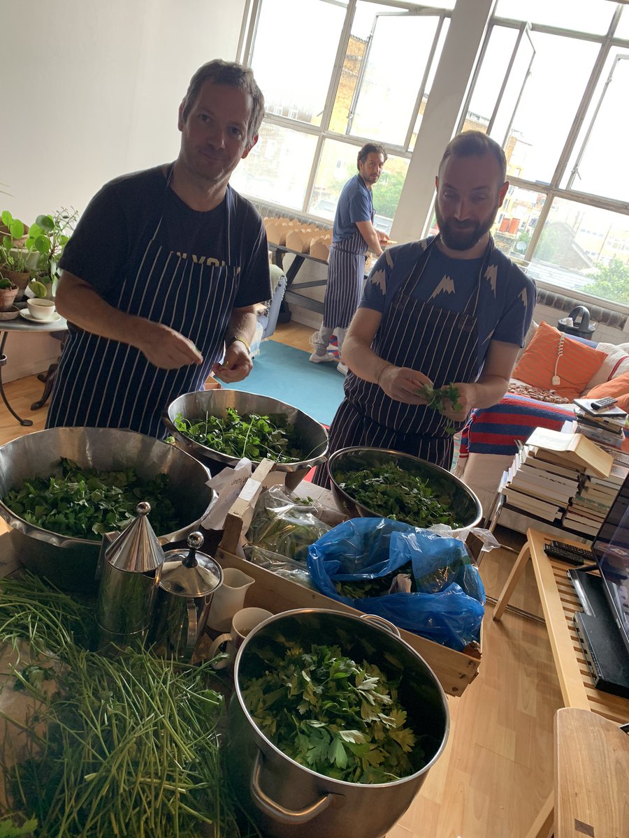 The team preparing our last @DeliverAid_UK for now x x x x with hugest thanks and love for unstinting generosity, kindness and support galore from @Brindisa @belazu_co @Natoora @NealsYardDairy