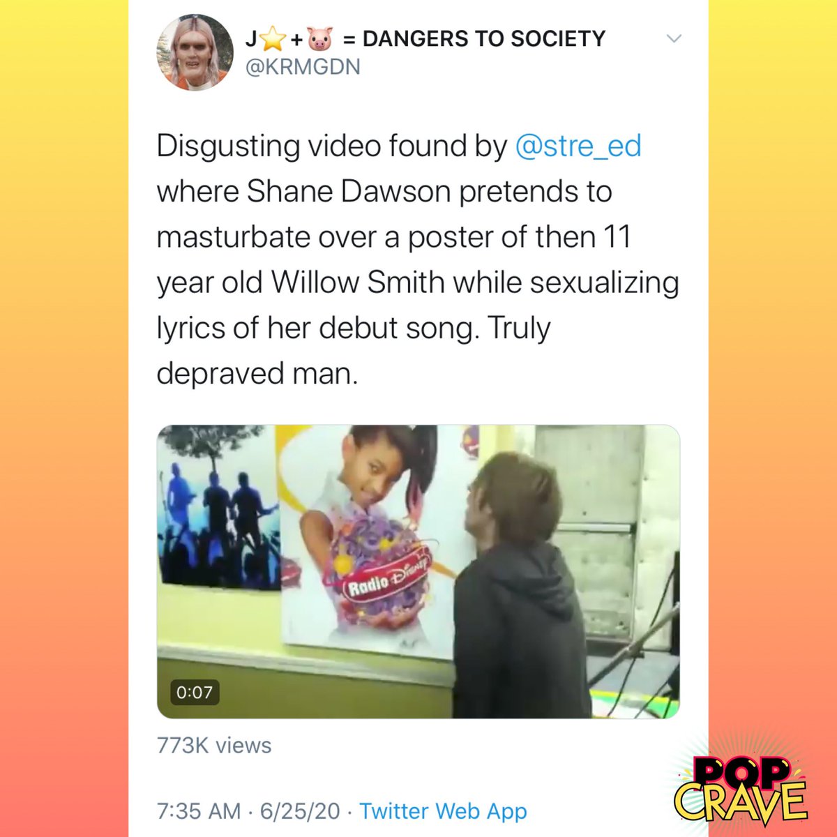 And yes that is the original Willow Smith clip that basically ruined shane. I found and sent it to a mutual and well you know,,, Karma happened  I did accidentally deleted the clip saved on my phone so I had to screen record the video that was sent in dm's.