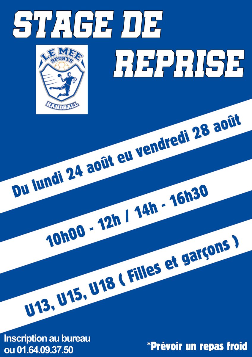 Se remettre en jambes, peaufiner sa technique défensive ou offensive, revoir les copains et copines, retoucher une balle, humer l'air du gymnase...autant de raisons pour participer à ce stage de reprise. 
INSCRIPTION OBLIGATOIRE DÈS AUJOURD'HUI
#LeMéeSurSeine