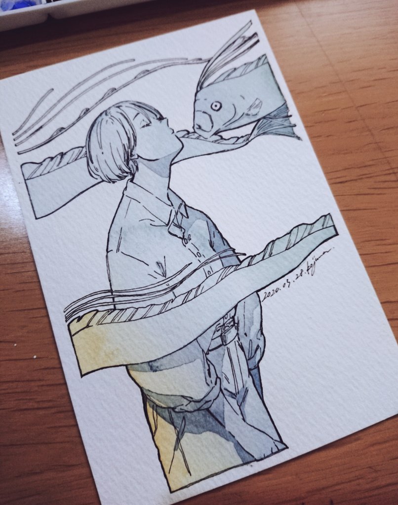 「水深1000メートルまで 」|小嶌❇個展4/1(土)〜4/13(木)のイラスト