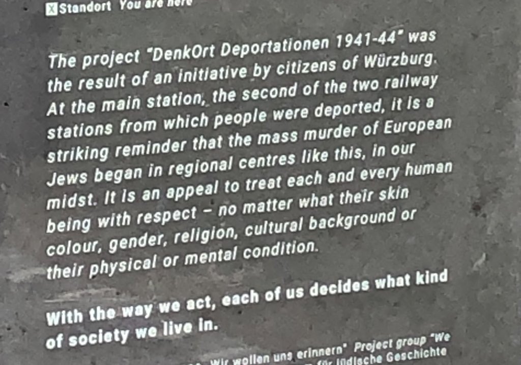 “It is a striking reminder that the mass murder of European Jews began in regional centers like this, in our midst”.