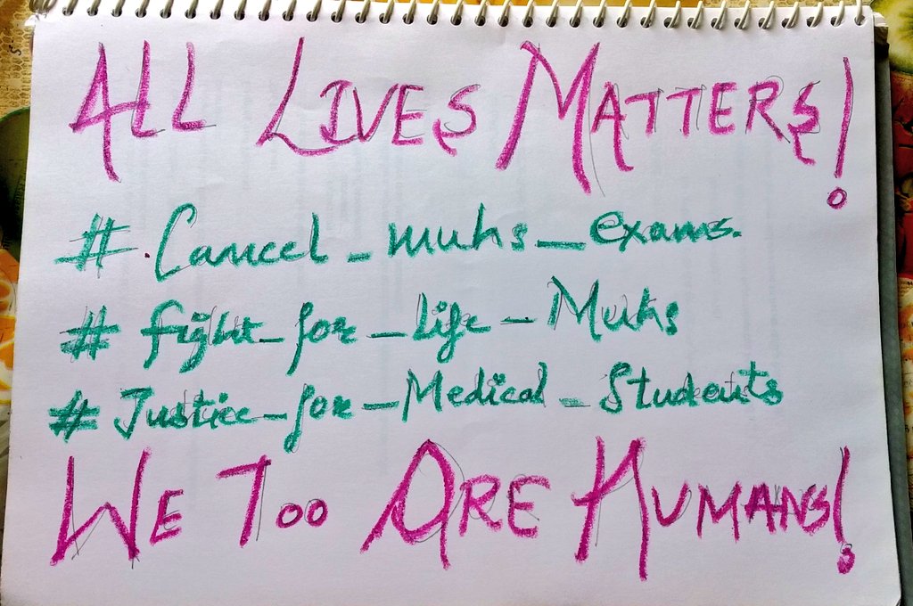 Rajasvi5's tweet photo. We want justice!
#cancel_muhs_exams #fight_for_life_muhs #Justice_for_medical_students 
@CMOMaharashtra @PMOIndia @narendramodi @AUThackeray https://t.co/UNNR11KU2a