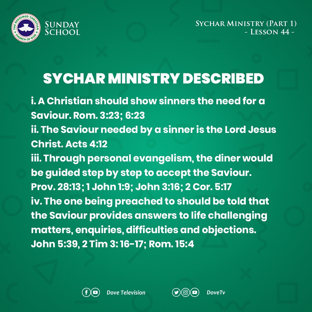 dovetv's tweet photo. @PastorEAAdeboye
Sychar Ministry (Part 1)
#Lesson44
#sundayschool https://t.co/uInJyKZcqI