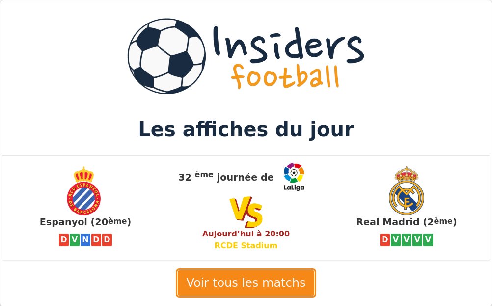 InsidersFoot's tweet photo. Les affiches du jour. Viens voir les dernières infos et vidéos des clubs qui jouent aujourd'hui ! Le meilleur du football est sur https://t.co/of7kPx9Ivk #affichesdujour https://t.co/FOtkMarI7C