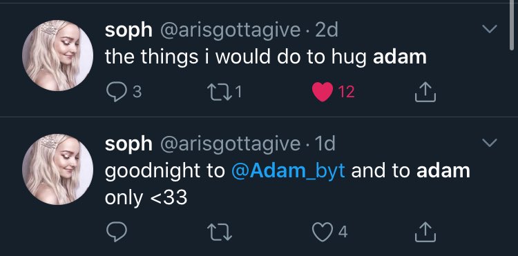 soph ( @arisgottagive ) loving adam; a thread