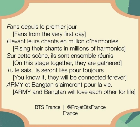 BTSFRANCE_'s tweet photo. [ARTICLE]

Le 10ème numéro du ARMY MAGAZINE (@ARMYMAGofficial) est disponible ! 

L'équipe revient sur les 7 ans de @BTS_twt ! 

Retrouvez également le poème que notre fanbase a laissé pour l'occasion (p.53).

#FESTA_ISSUE10!🎉
#Issue10IsHere

 🔗(https://t.co/uyDJhk4lCc) https://t.co/Zil9Hg6VzV