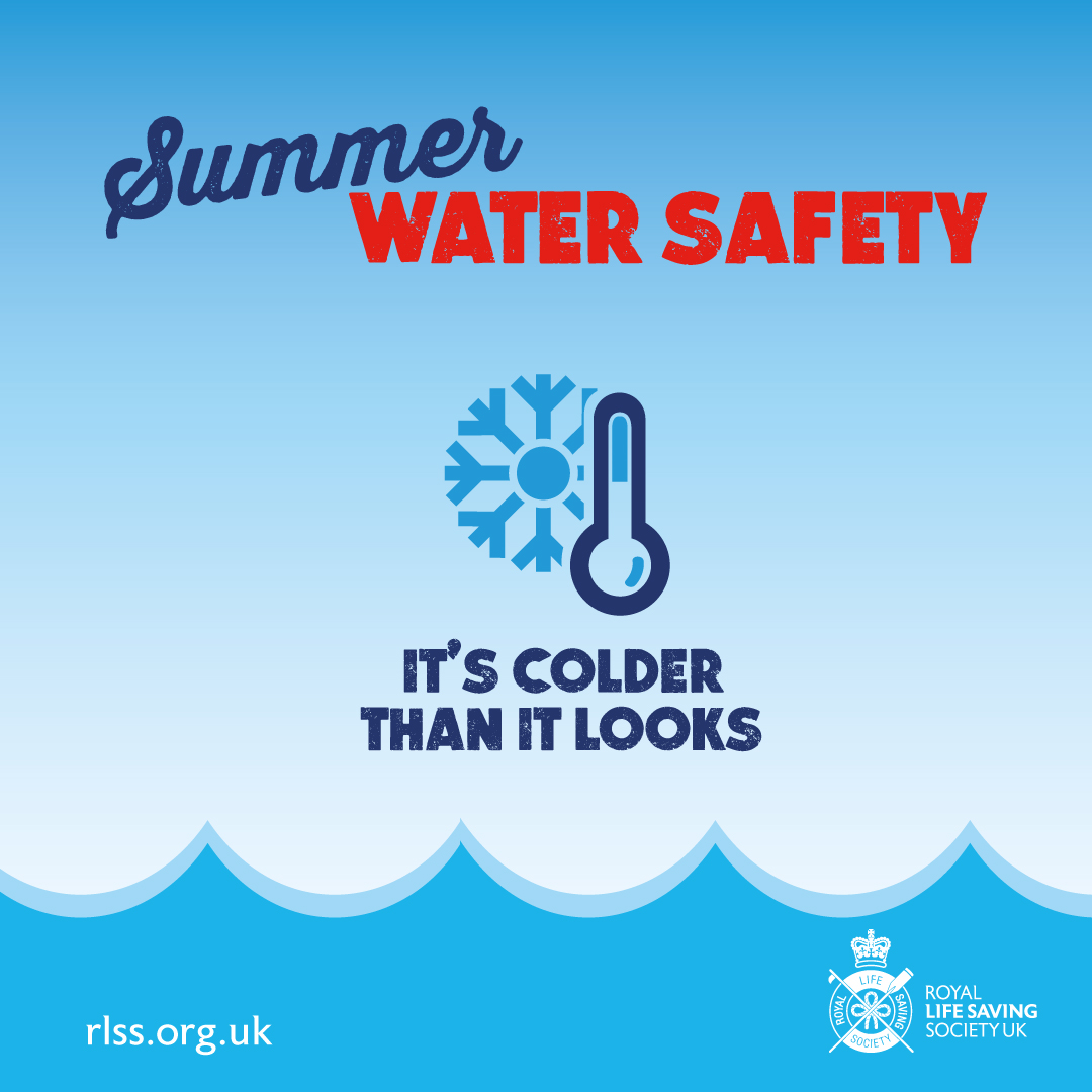 As many travel to visit the beach and open water, please remember that although the air temperature is warm the water is dangerously cold. Cold water is deadly, follow our advice to stay safe this summer. #staysafe 
For safety tips visit rlss.org.uk/summer-water-s…