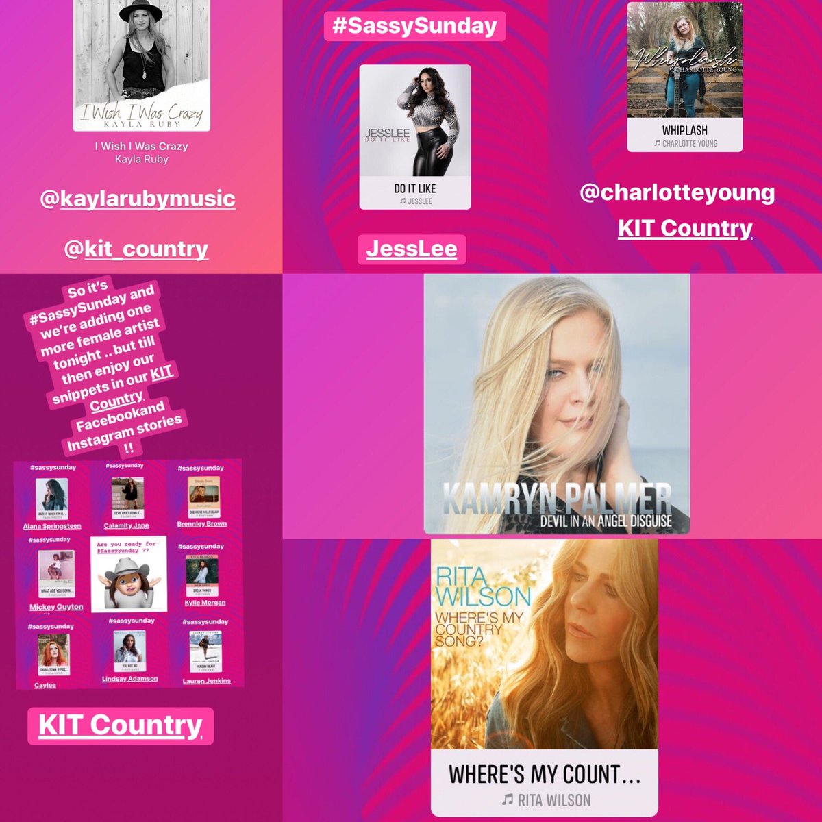kit_country's tweet photo. It’s #sassysunday!! Get prepared for the high quality of female artists we have on this #allgirl playlist by adding it to your library NOW!! Click a link ⬇️ #pressplay #repeat #turnonthegirls #countrymusicplaylist 🤠💃💗 new addition added 6pm 🇬🇧! See you then! https://t.co/s4qzATOyHN
