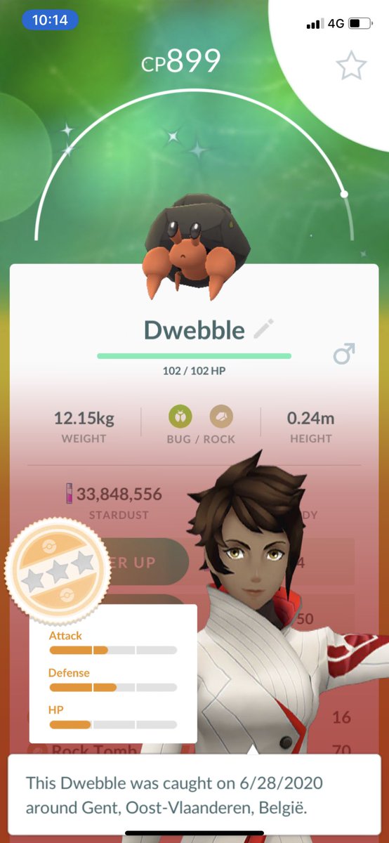 Jeroen026PoGo's tweet image. YES! My first ✨Shiny Dwebble✨ and its from my incense! 🤩

#PokemonGo #shiny #dwebble