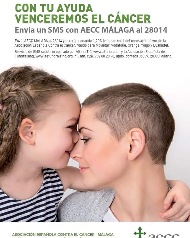 ContraCancerMA's tweet photo. Con muy poco puedes hacer mucho.
Si mandas un SMS con AECC MÁLAGA al 28014, estás donando 1,20€ a la investigación contra el cáncer (importe íntegro para AECC).
La investigación es lo único que puede vencer al cáncer. Te necesitamos más que nunca.
#InvestigarEsAvanzar https://t.co/W0neP6vfte