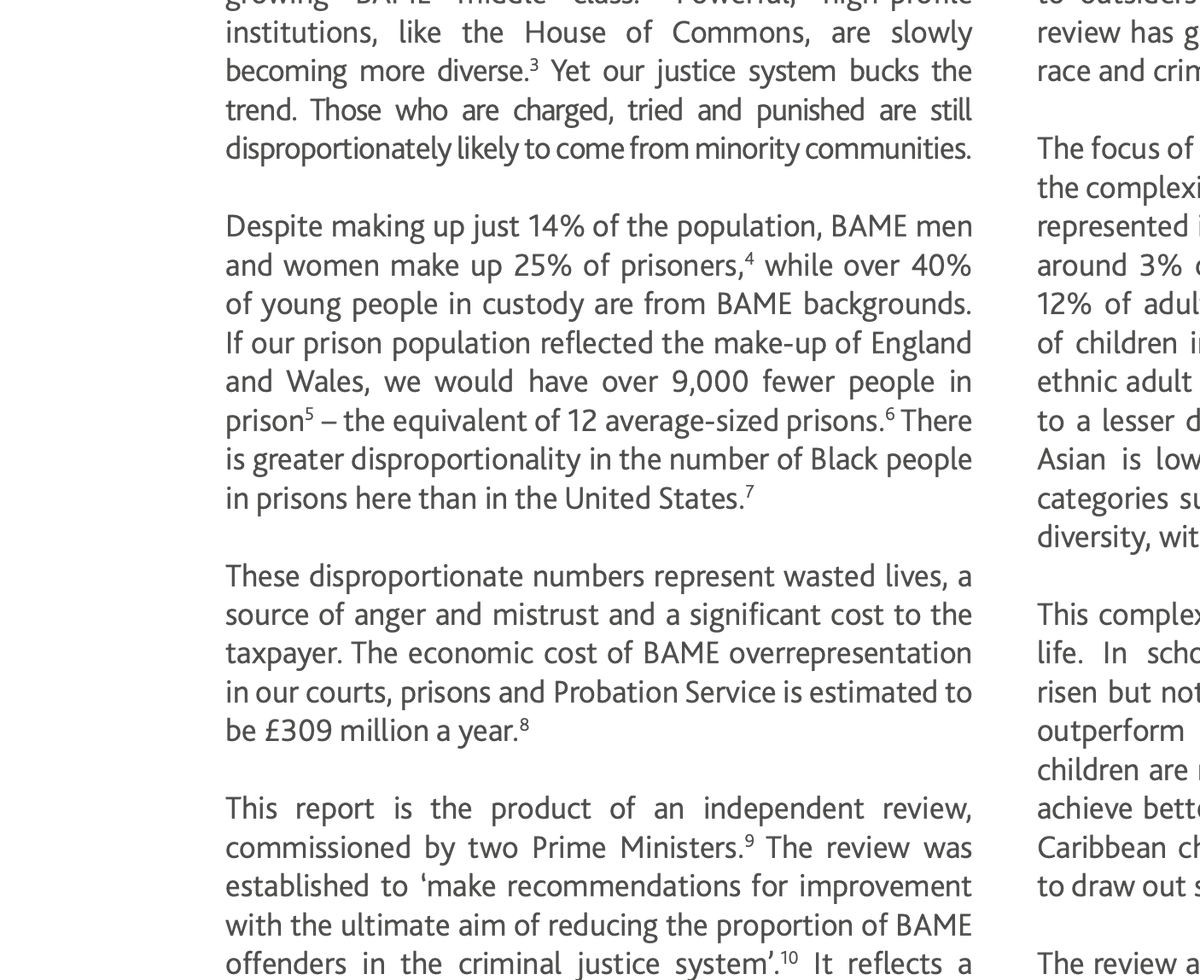 2e/ Ethnic minorities including black people, adults and youths are more likely to be in prison (2017):  https://assets.publishing.service.gov.uk/government/uploads/system/uploads/attachment_data/file/643001/lammy-review-final-report.pdf