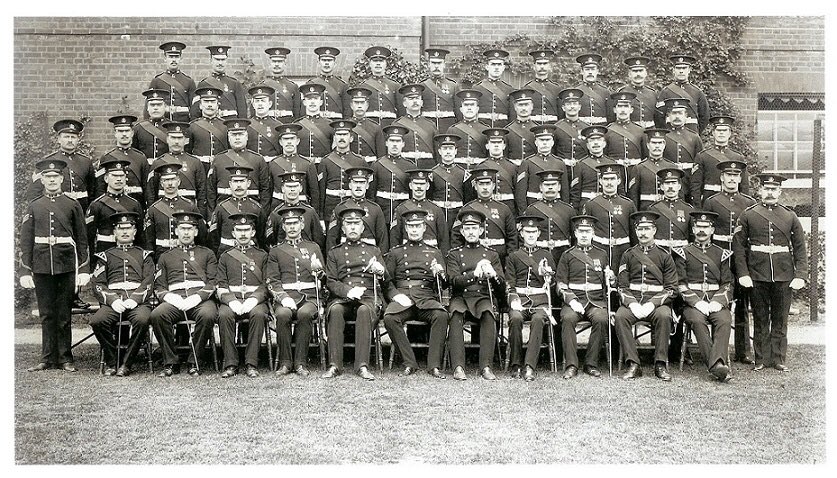 2. Regimental records show Bill served initially in Hampshire, which became the family home, in Surrey, then in Nothern Ireland.This 1912 picture of the regiment’s sergeants features Bill second from left of the second row.
