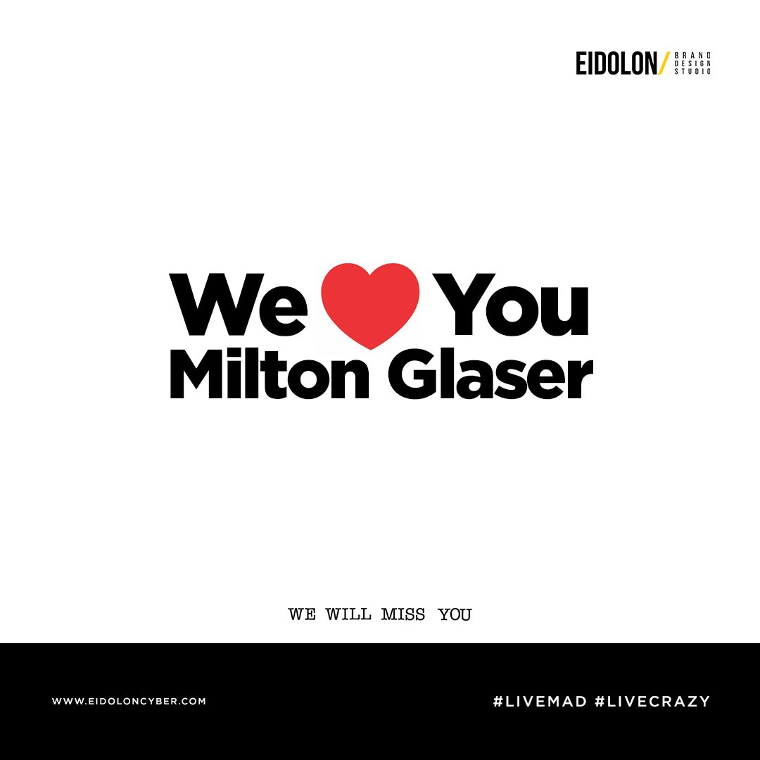 eidolon_design's tweet photo. If you like American pop culture you certainly know his work, even if you don't know his name: graphic designer Milton Glaser, known for his wildly popular "I❤️NY" logo, which in turn was recreated by multiple cities including Mumbai
#miltonglaser https://t.co/DOp2PYA8nn