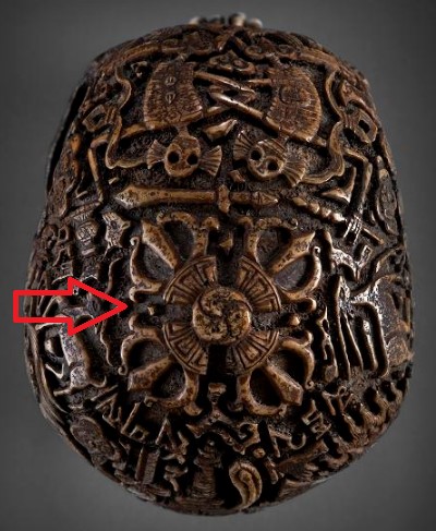 2/4 Surprisingly, each symbol on this special KAPALA has both spiritual and scientific meaning hidden behind it. For example--the crossed VAJRA marked in the pic 1 corresponds to fontanelle. Hindus associate it with~seat of 7th chakra~Exit of last breath~Good health