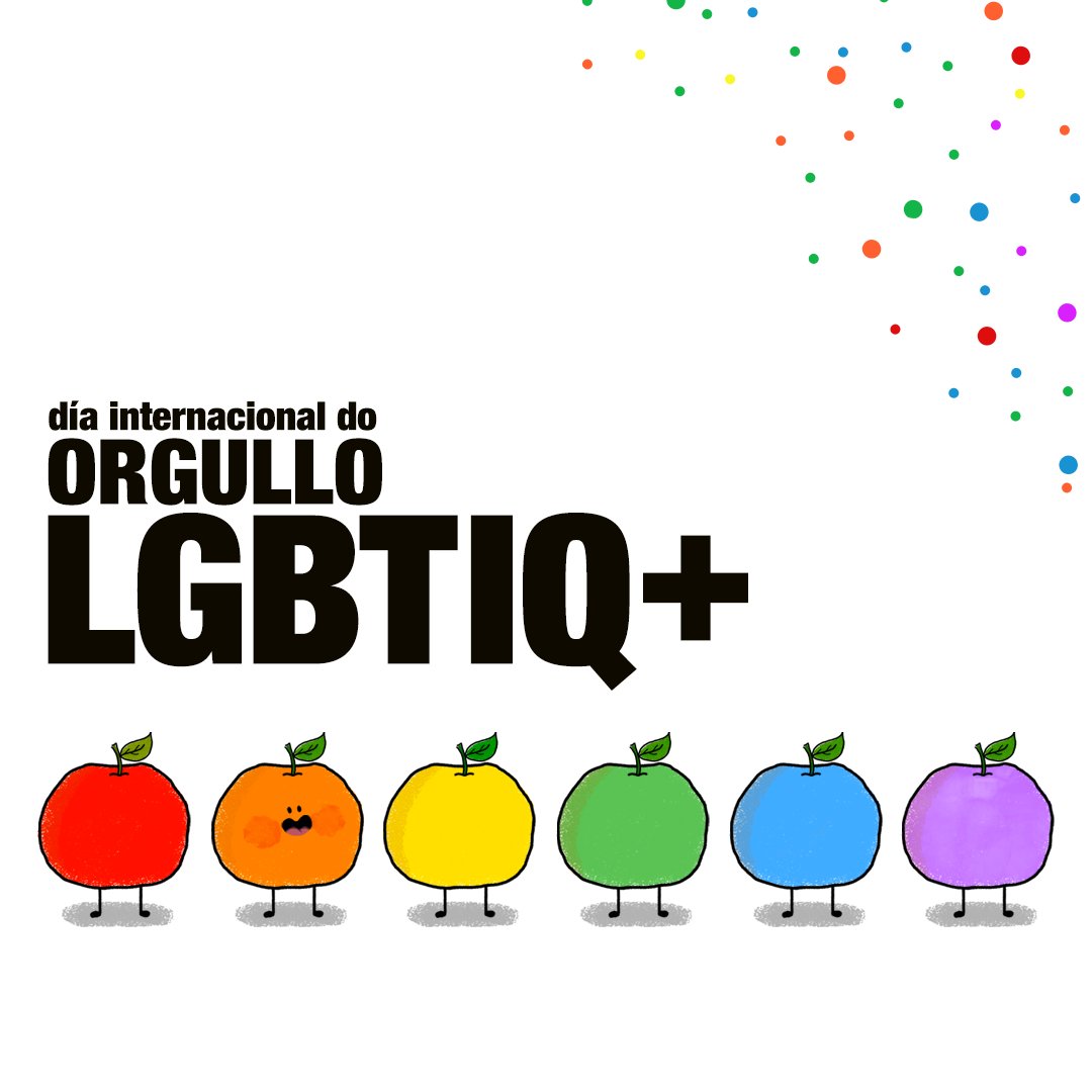 70Mandarinas's tweet photo. 🍊 🌈  Hoxe (e sempre) é un día para sentirse orgullosas e orgullosos de quen somos. Pero neste día, un chisco máis. Celebrémolo! 

Feliz orgullo! ❤️🧡💛💚💙💜 https://t.co/nqrUuTRnHr