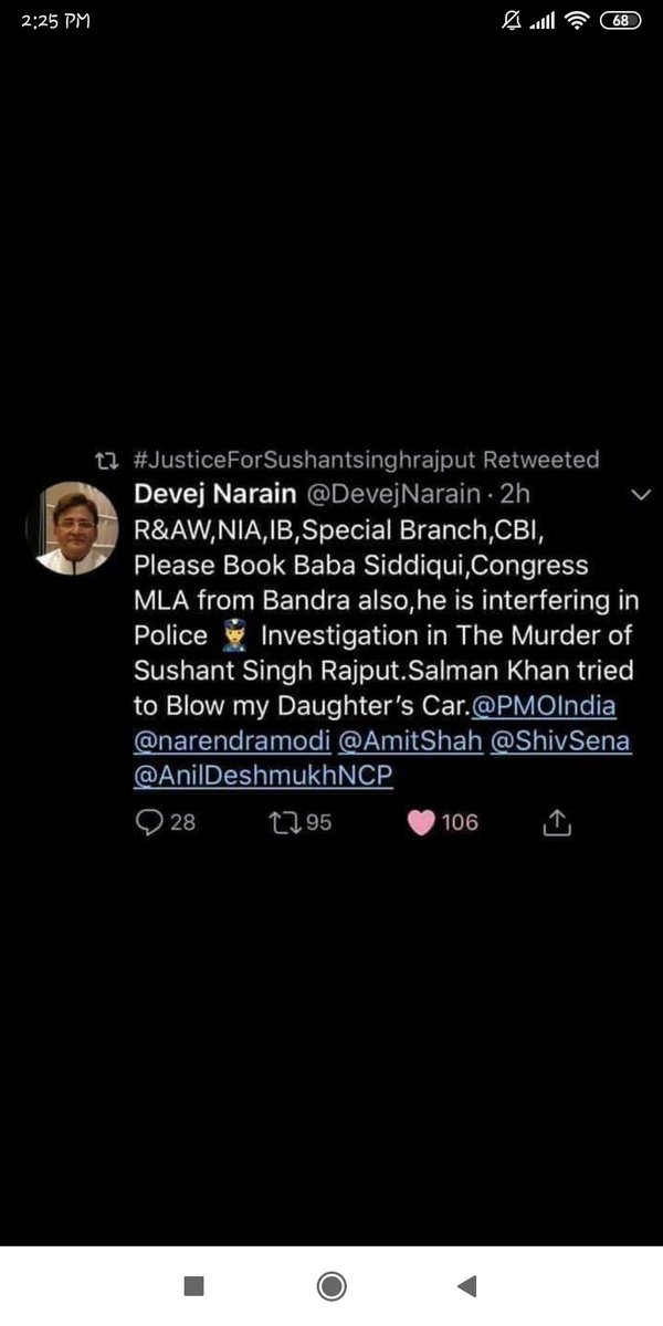 IshaShahMehta1's tweet photo. @BeingSalmanKhan v r genuinely ashamed of you. U are a criminal. Killing innocent animals n ppl on footpath wasn't enough that now you stoop down to this? I'm embarrassed as hell for having watched your movies. You don't deserve to roam freely. 
@DevejNarain 
#justiceforSushant https://t.co/toglEsfLFo