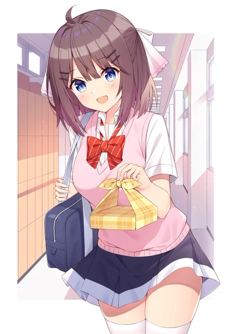 弁当を忘れたら妹が教室まで届けてくれたの図
#オリジナル 