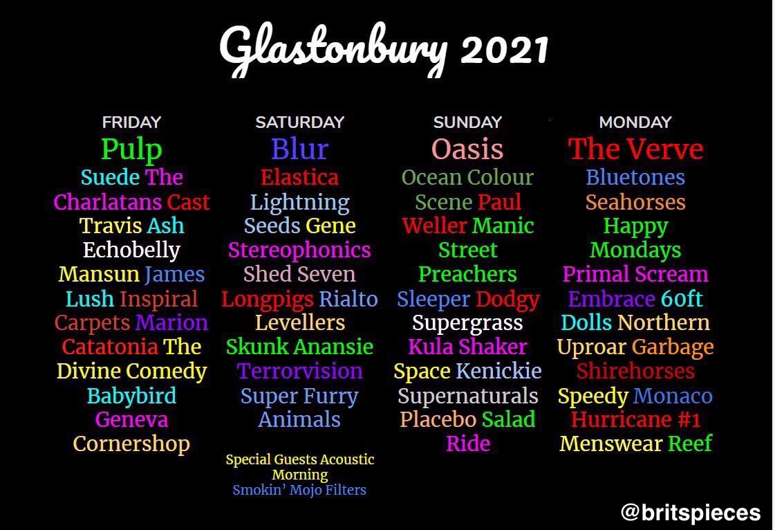 Psssst! I know someone who knows someone, who’s got a mate that works somewhere, and he faxed us this!

<a href="/glastonbury/">Glastonbury Festival</a> #glastonbury